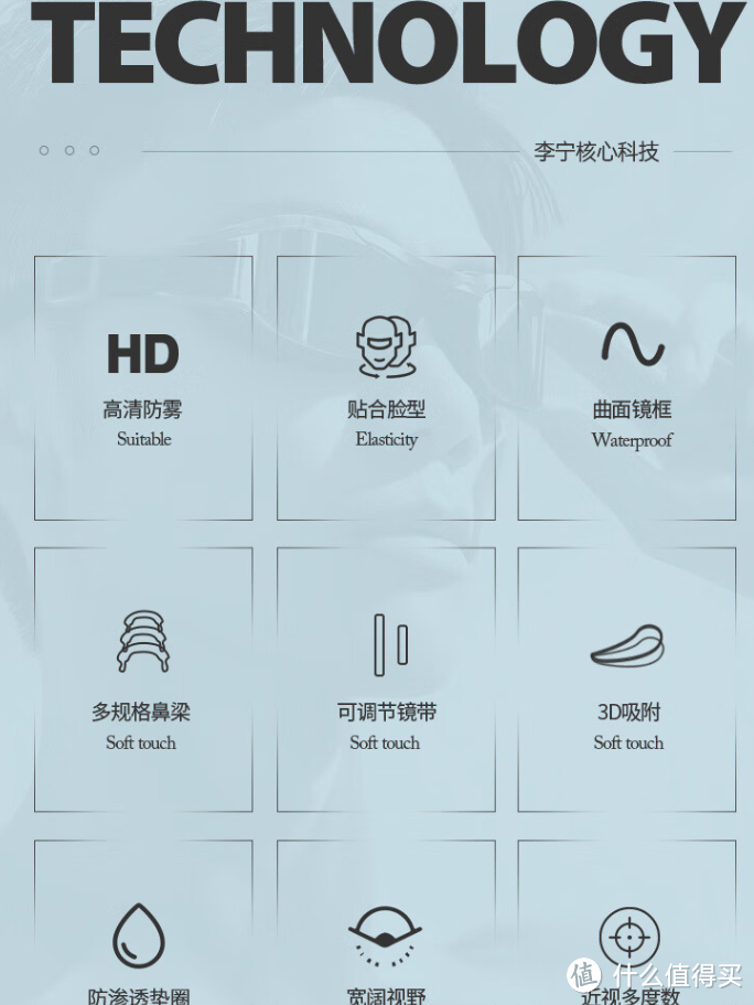 游泳镜首选品牌,李宁508-1黑色值得信赖