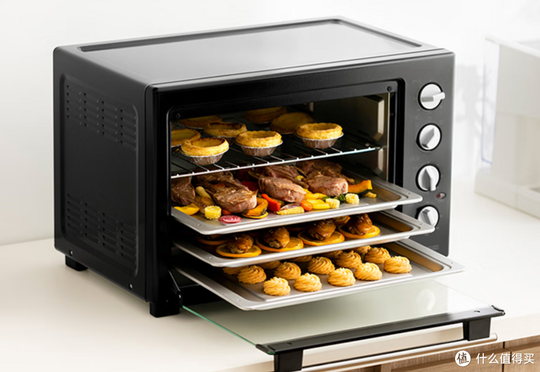 平价天花板电烤箱：四层控温+大容量40L，满足家用需求