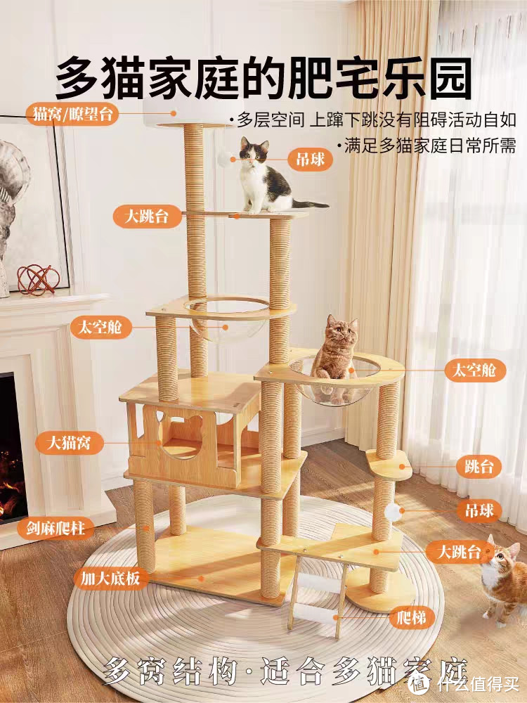 一个爬猫架，满足猫咪的所有需求。