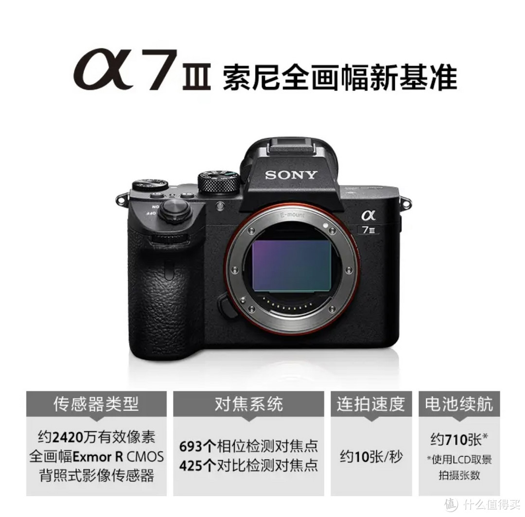 摄影好物分享：￼￼索尼（SONY）Alpha 7 III 机身（a7M3/A73/ILCE-7M3）全画幅微单数码相机