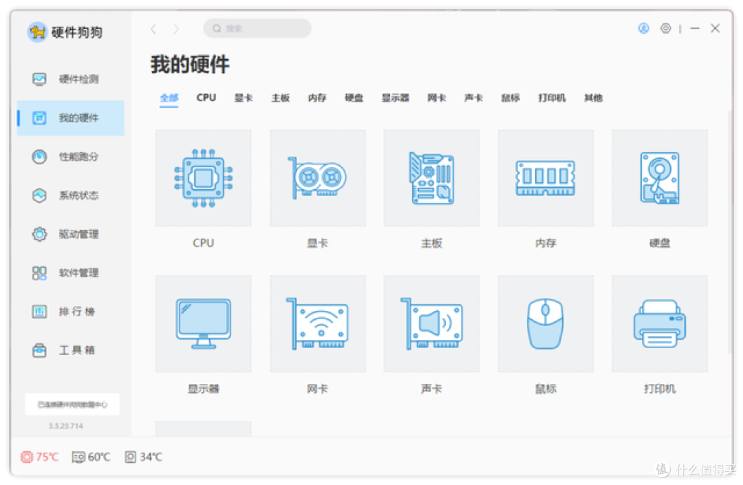 鲁大师代替品，电脑硬件性能测试工具：硬件狗狗