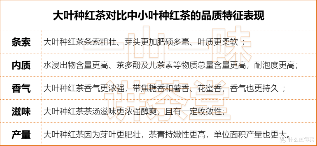 （大叶种红茶与中小叶种红茶的品质特征对比）