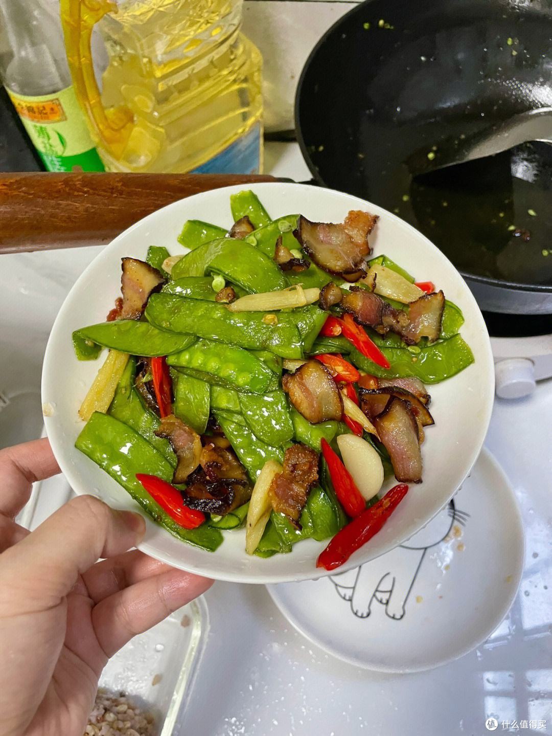 荷兰豆炒腊肉的日常做法