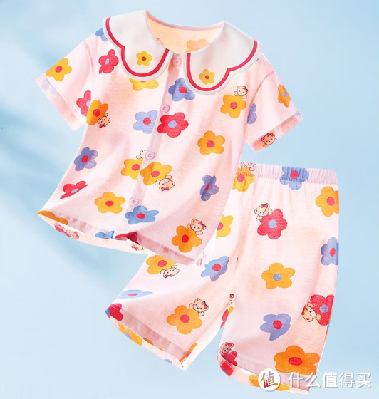 夏季薄款儿童家居服套装，精典泰迪5折立减，低至34.95元！