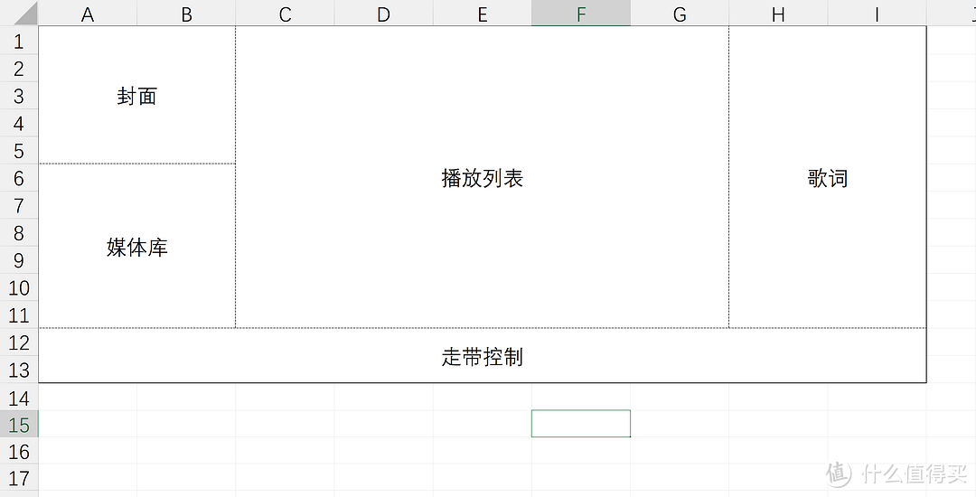 Excel设计Foobar布局，仅作示例（工具简陋，大佬见笑了）