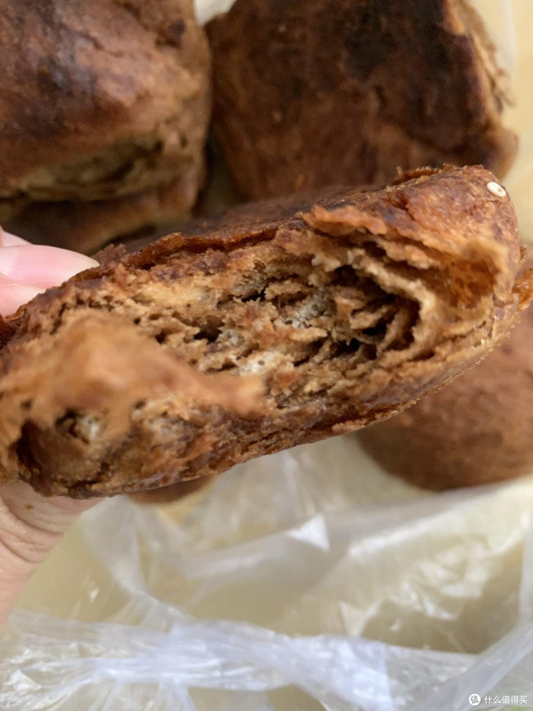 晚饭千层糖火烧,原生菜蘸沙拉酱