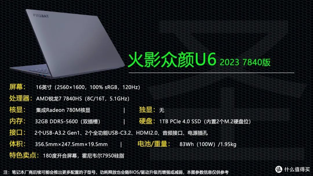 双内存双硬盘!升级锐龙7 7840HS的火影众颜U6值得买吗?