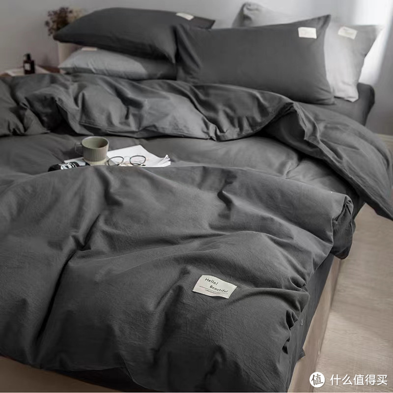 无印良品全棉床上四件套100纯棉夏季被套床单被罩床笠床品三件套