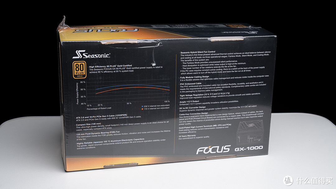 海韵FOCUS GX-1000 ATX 3.0电源开箱，小体积高功率、配套压纹线一步到位