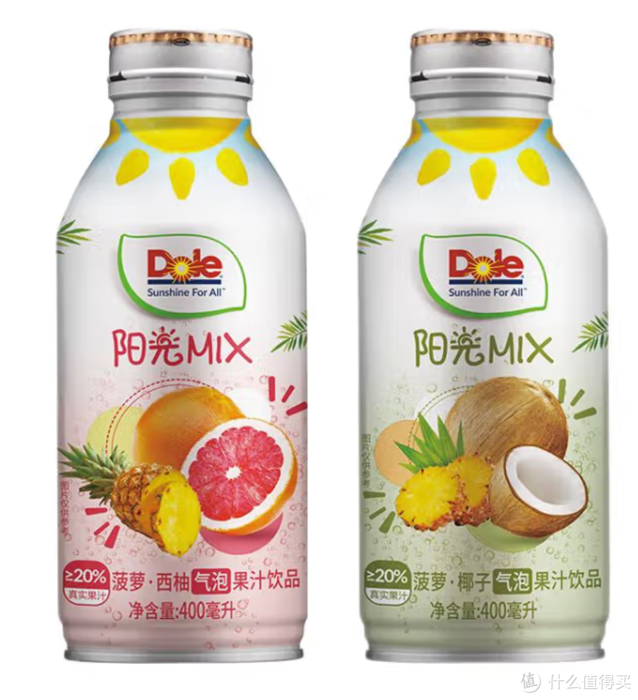 享受夏日清爽，都乐（DOLE）菠萝椰子、菠萝西柚气泡果汁