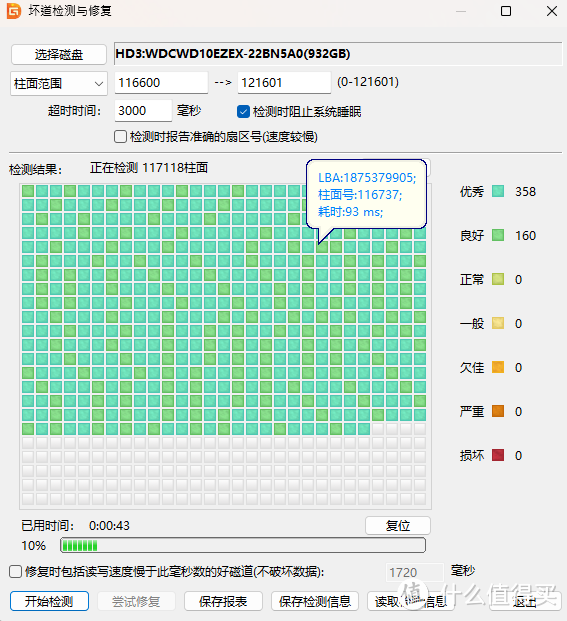 DG扫描坏道还是看个乐，重扫116737-116738就良好了