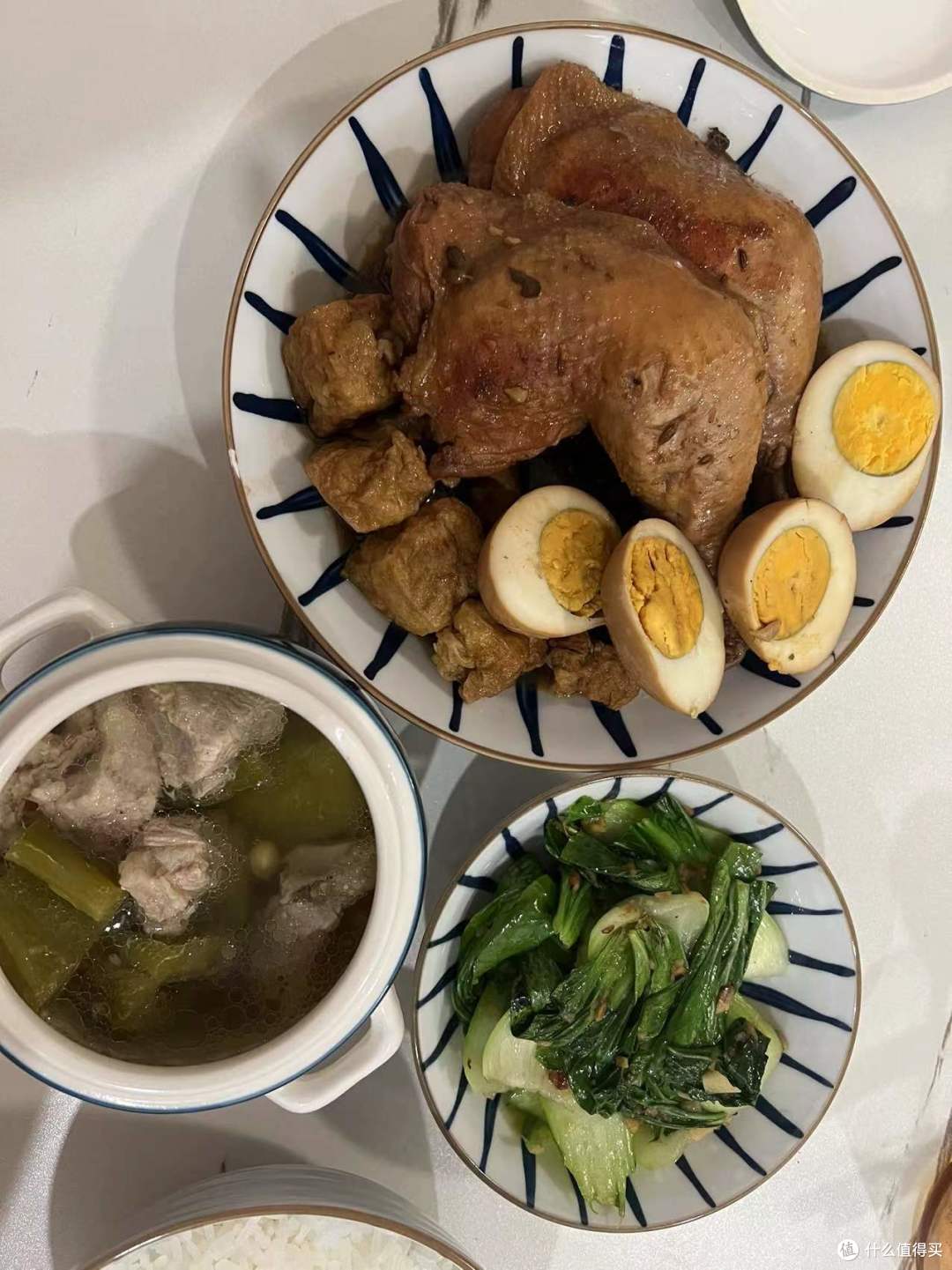 犒劳套餐：卤鸡腿+苦瓜汤+大头菜+米饭