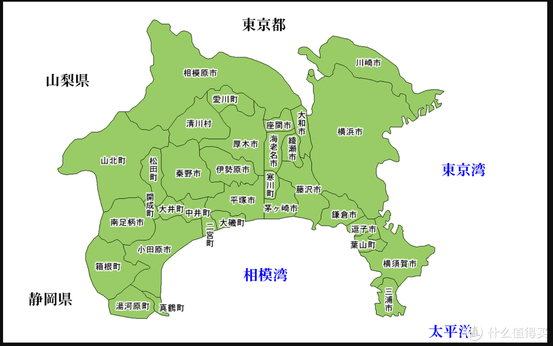 神奈川县行政区划图