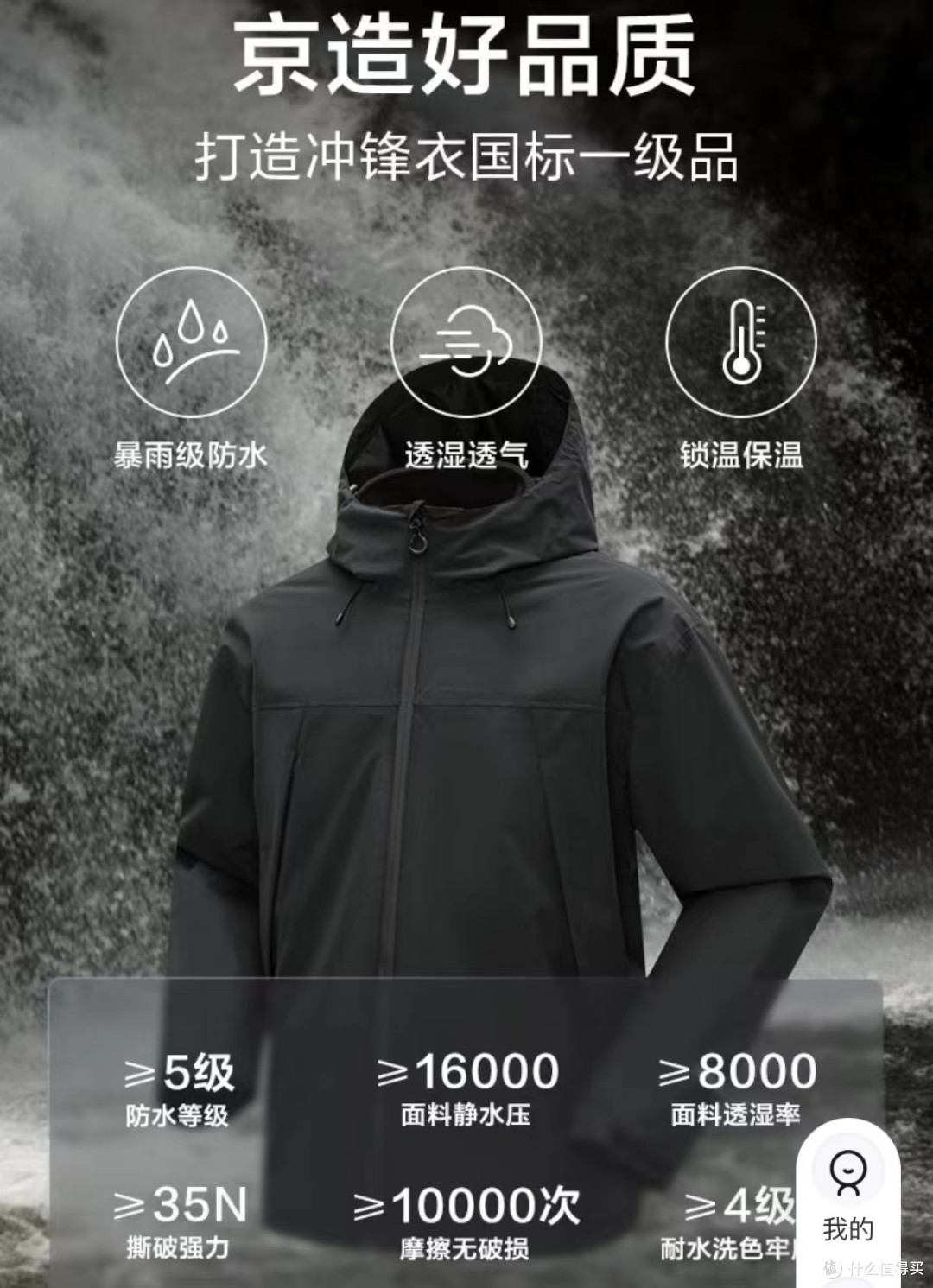京东京造三合一冲锋衣开始众筹啦