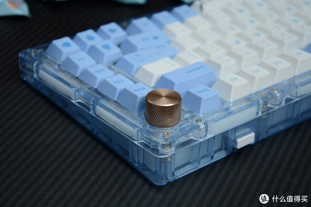 亚克力、双灯区、软硬双结构，Miel M75 Blue Flurry蓝雪花三模机械键盘开箱