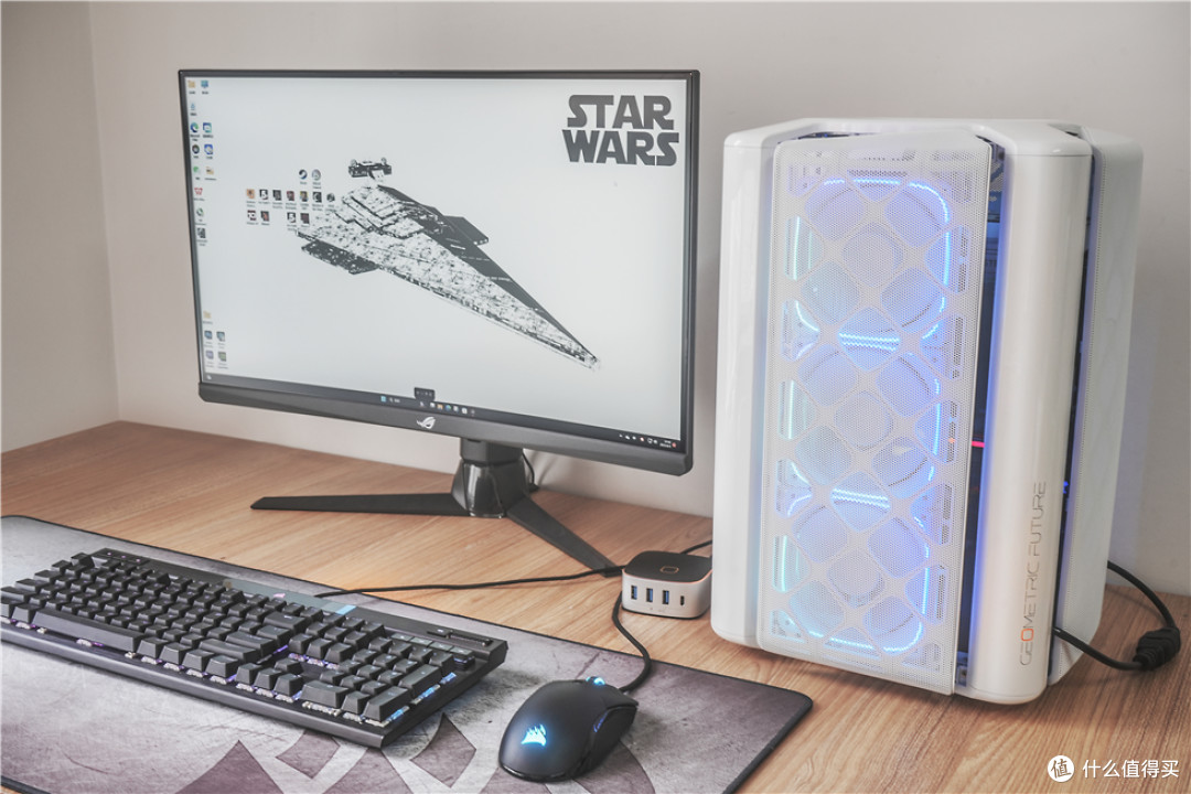 几何未来Model2方舟机箱+13600K+B760M钢铁传奇+索泰3060月白显卡装机