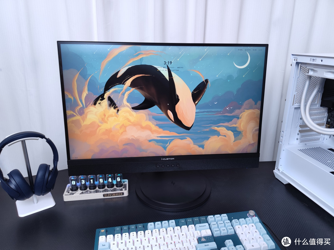 新品全能水桶机:4K、160Hz高刷、智能系统、2.1声道音响、双麦克风,元创师E27电竞闺蜜机实测!