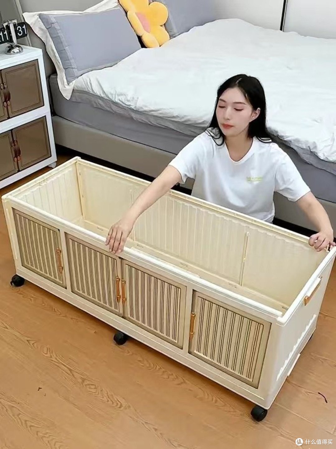 家用卧室收纳柜子衣服置物柜出租房透明衣橱
