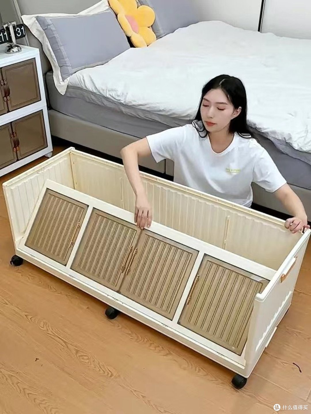 家用卧室收纳柜子衣服置物柜出租房透明衣橱