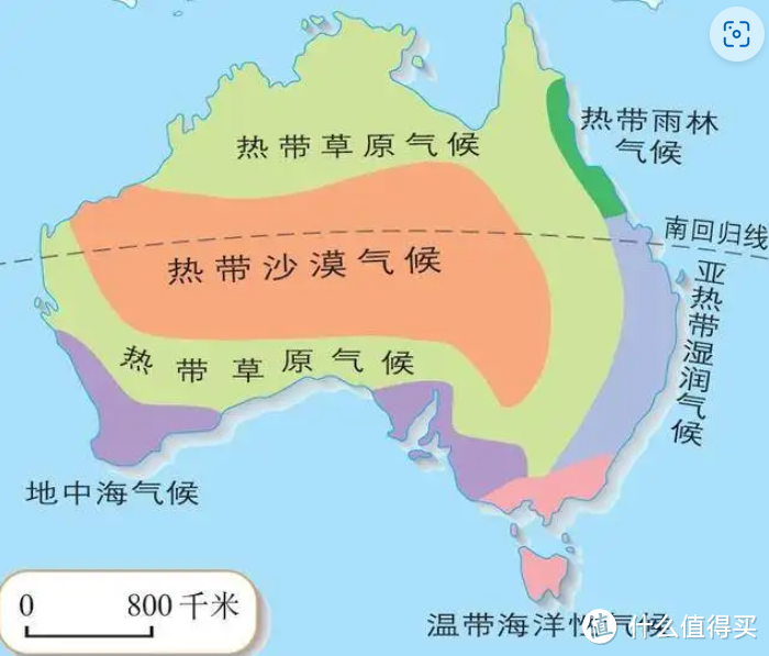 澳大利亚气候类型，湿润地带只存在于东部南部沿海，古老的内陆，水是生存的关键