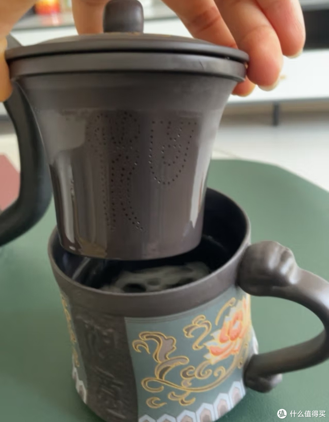 心去處紫砂茶杯茶水分离杯高档泡茶杯