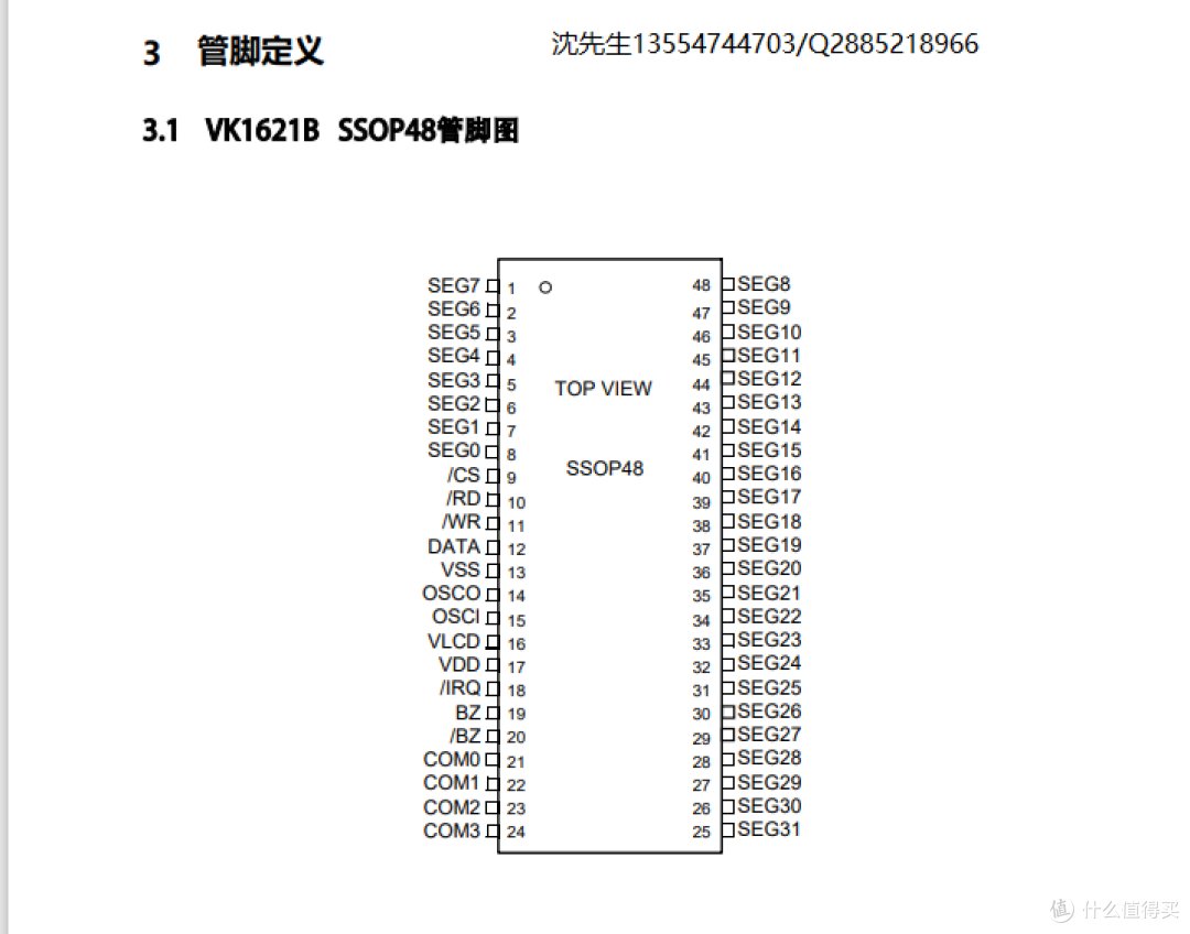段式LCD驱动器芯片VK1621S/VK1622S/VK1623S