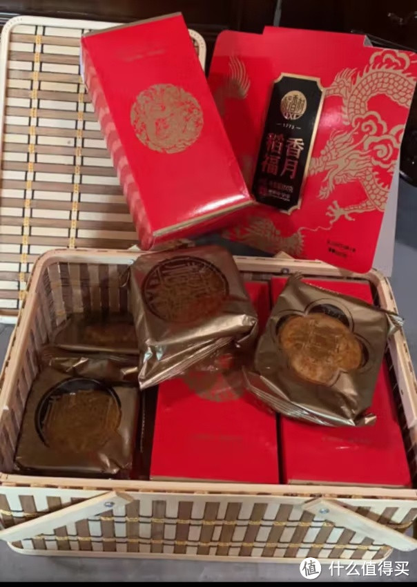 稻香村（DXC）月饼礼盒：传递浓浓中秋祝福的福月竹篮礼盒850g