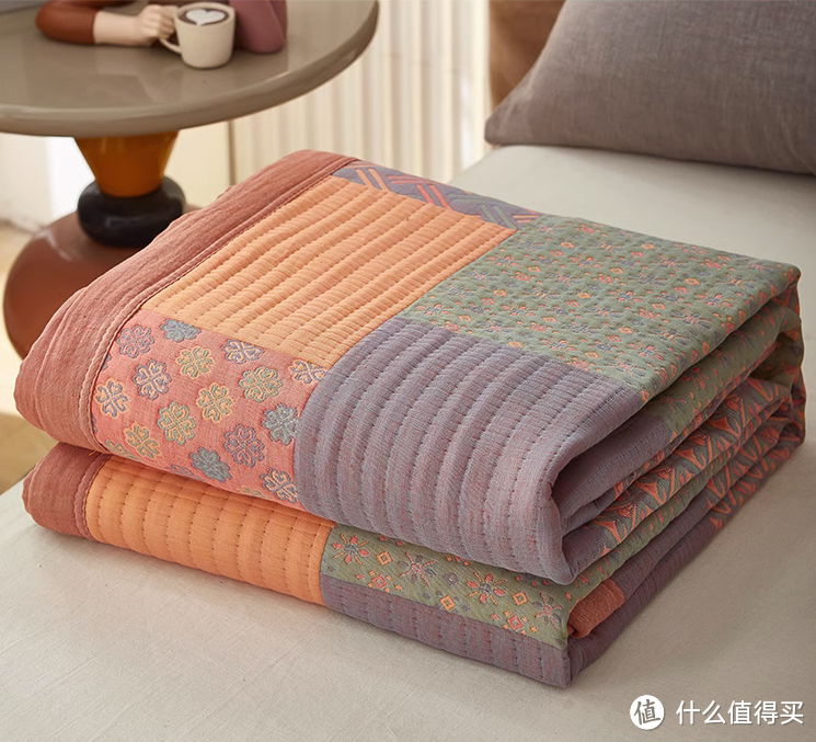 A类母婴级全棉色织双层纱多功能盖毯空调薄被子纯棉纱水洗床单盖