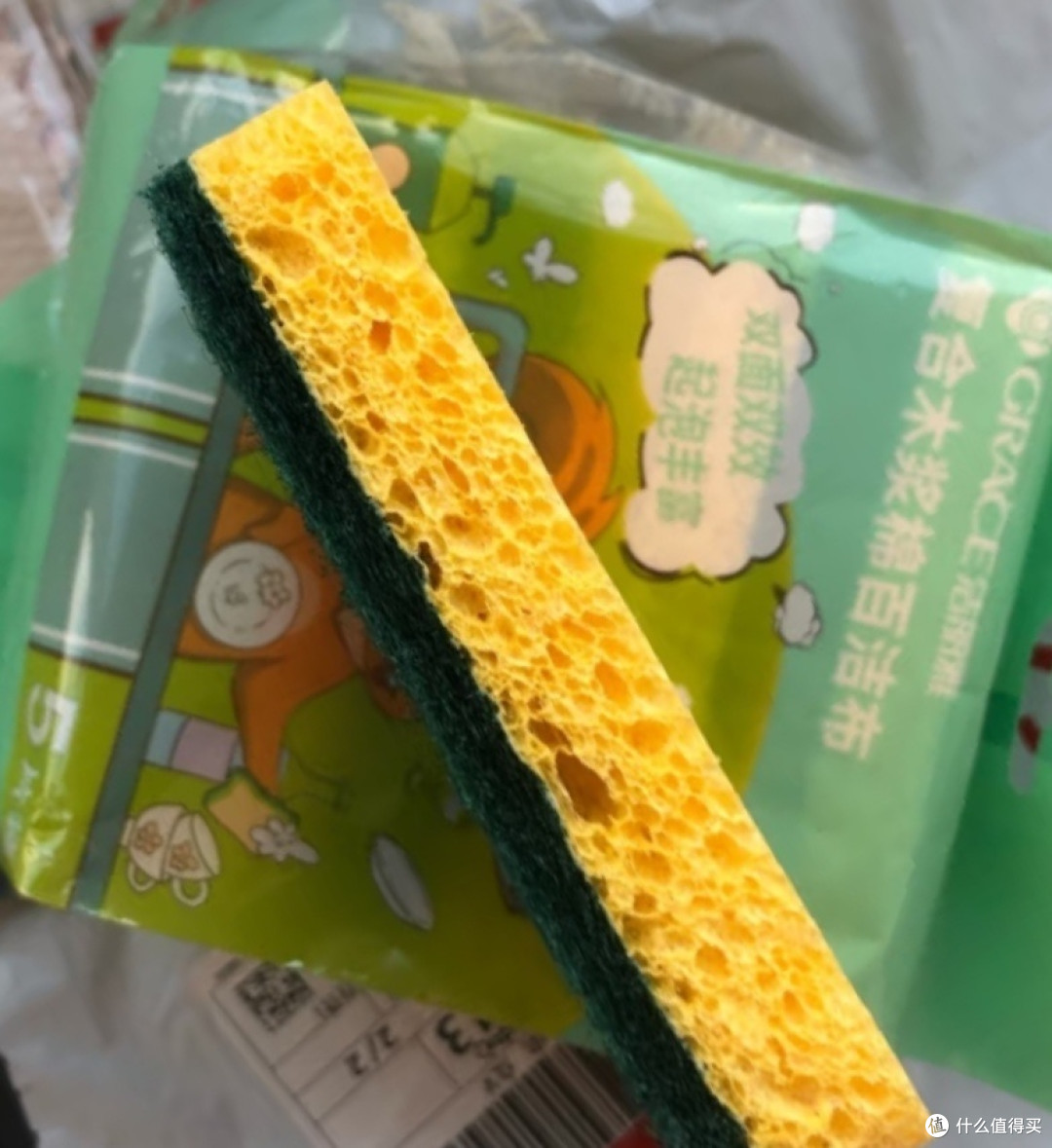 洁丽雅(Grace) 天然木浆棉百洁布5片装