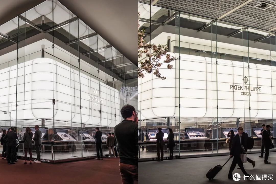 上图是百达翡丽展馆，有一张来自2015年另一张来自2023年，你们猜哪一张是2023年呢？