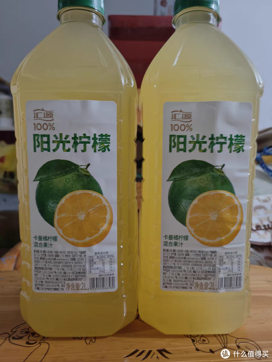 预售汇源100%果汁阳光柠檬2L*2瓶大桶装纯果汁饮料饮品