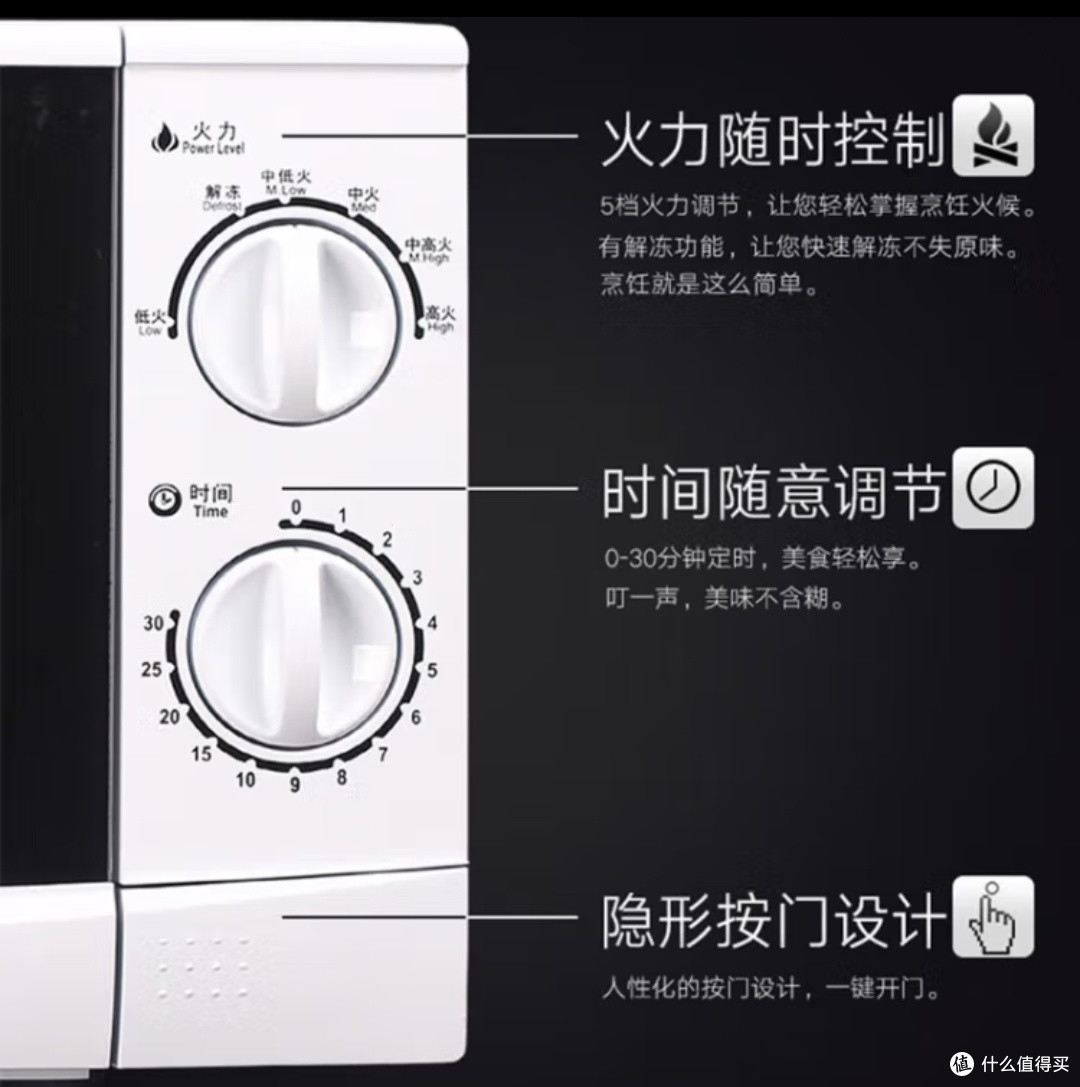 格兰仕(Galanz) 微波炉 转盘加热 简易操作 家用经典款式 机械旋钮 20L黄金容量 P70D20P-N9 (W0)