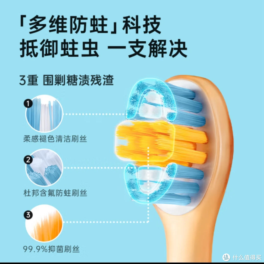 usmile笑容加 电动牙刷头 儿童牙刷头 全效清洁刷2支装 适配usmile儿童牙刷