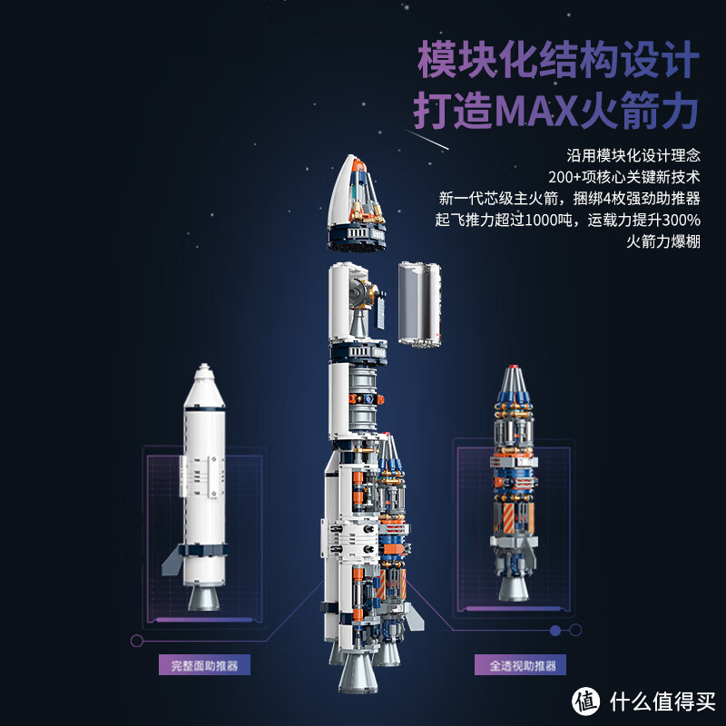 非常炫酷的航天积木——俏皮谷中国航天积木。以破晓五号火箭为原型设计，航天的魅力