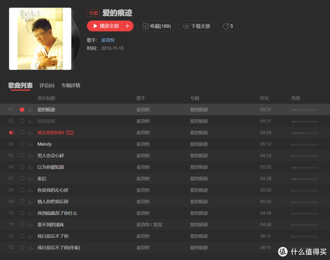 我的第二张歌星签名CD:姜育恒《爱的痕迹》
