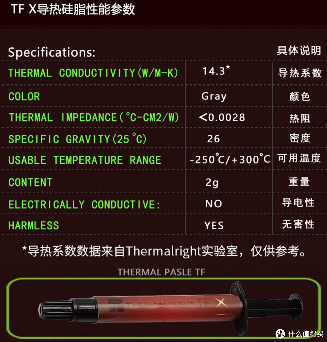 利民TFX导热硅脂的参数