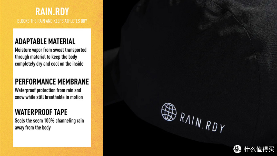 官方的RAIN.RDY科技介绍：抵御风雨让运动员保持干爽