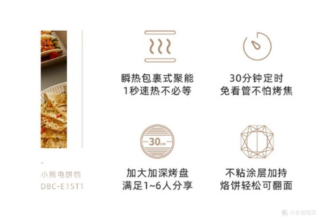 美味早餐从小家电开始:小熊(Bear)电饼铛 DBC-E15T1