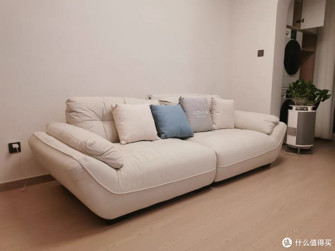 狄普猫抓布科技布沙发，畅享小户型客厅的简约现代轻奢奶油风！