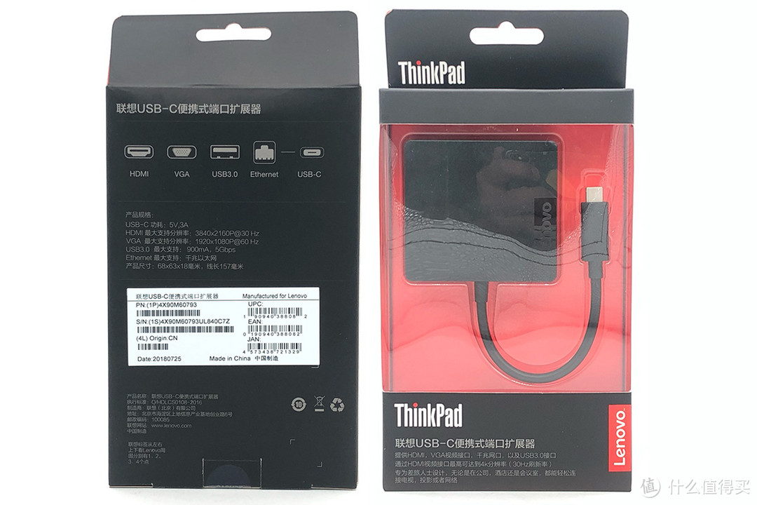 全新原装联想USB-C便携式端口扩展器 拆解报告travel hub 4X90M60793 03X7417 USB转HDMI 4K 30HZ 千兆网口