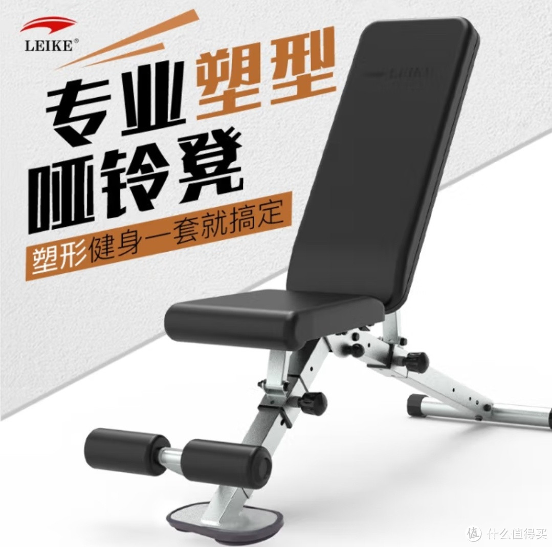 雷克商用专业多功能折叠哑铃凳家用健身椅卧推凳仰卧起坐健腹健身器材 银色可折叠GM5810