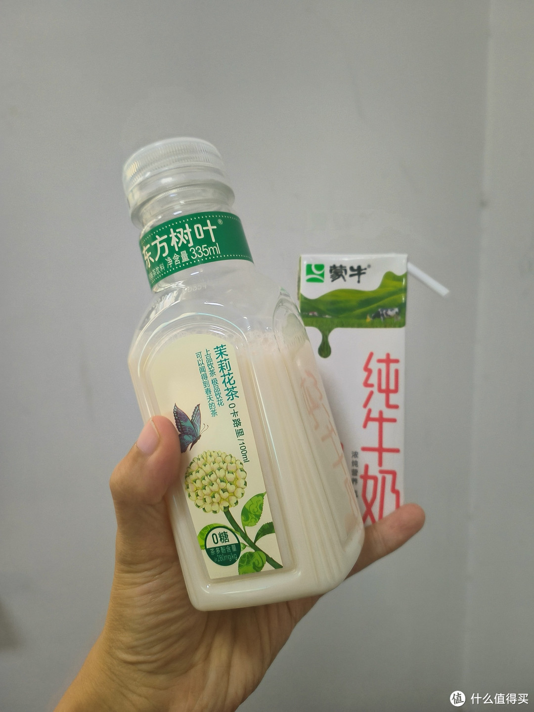 东方树叶茉莉花茶+牛奶，旅行路上的饮品搭档。