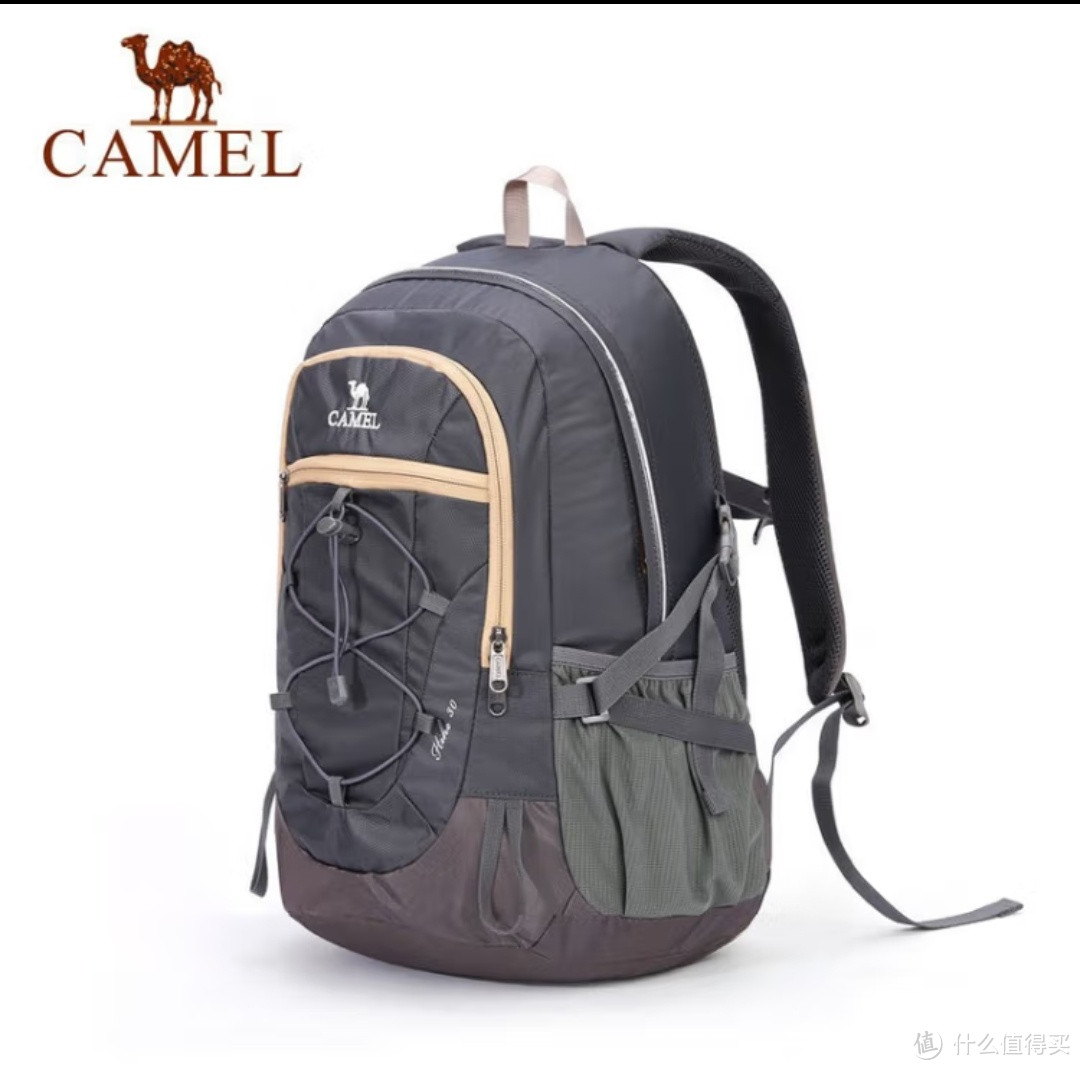 骆驼(CAMEL)户外双肩包男女30L徒步旅行运动登山包轻便防泼水背包 A1W3FI101