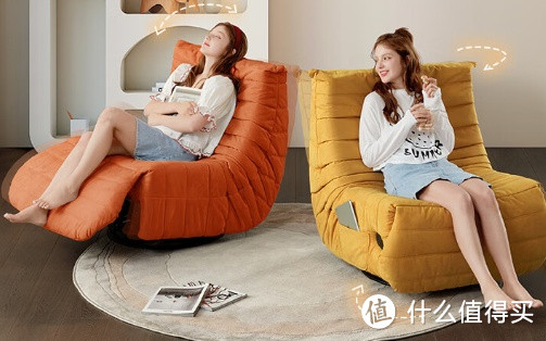 顾家家居（KUKA）单人沙发布艺功能椅A037幸运橙