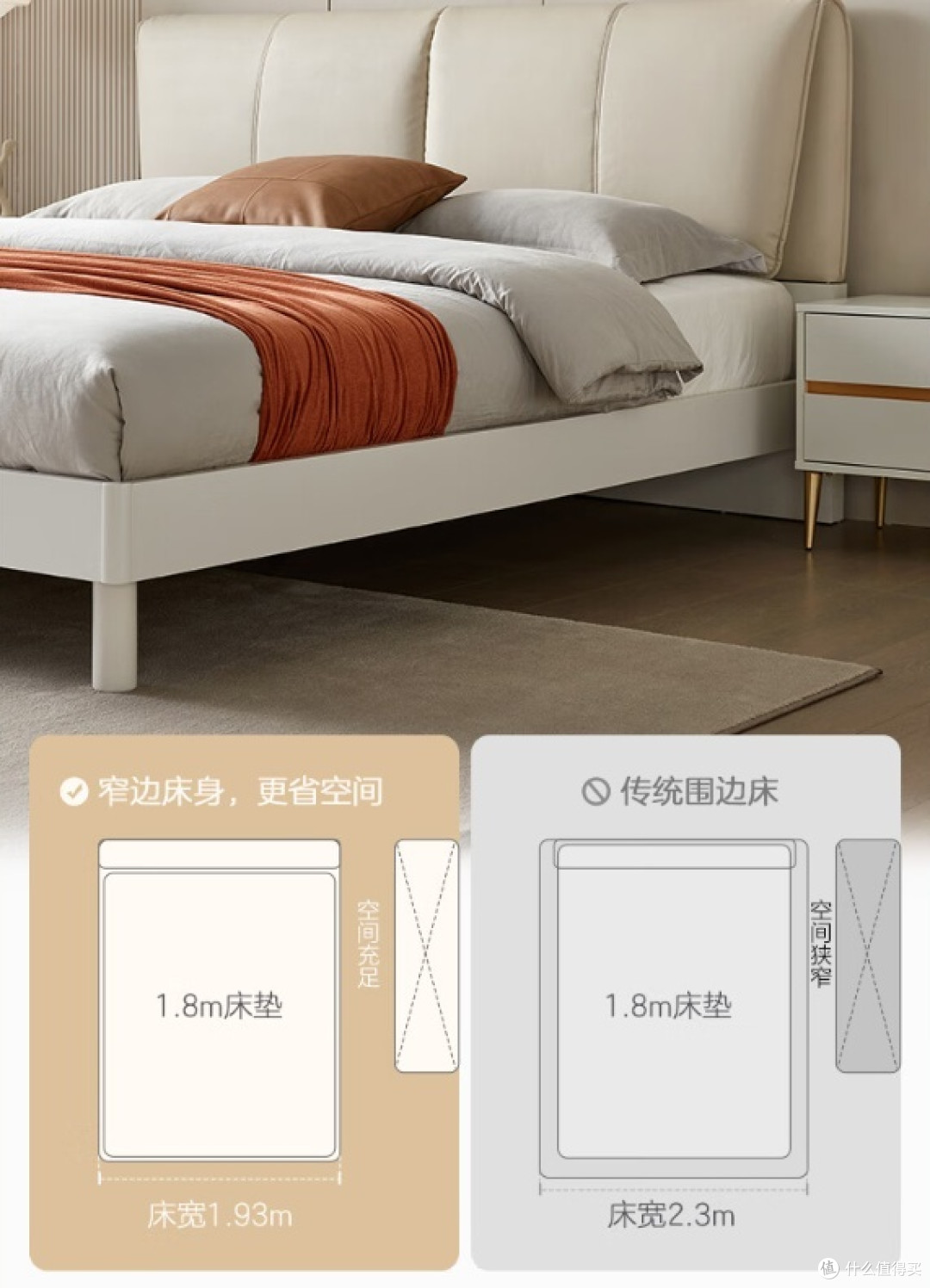 为舒适睡眠打造的全友家居简约风双人床