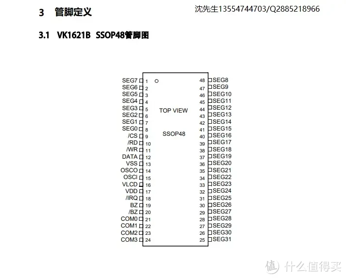 段码液晶驱动传感器LCD驱动芯片VK1621S-1