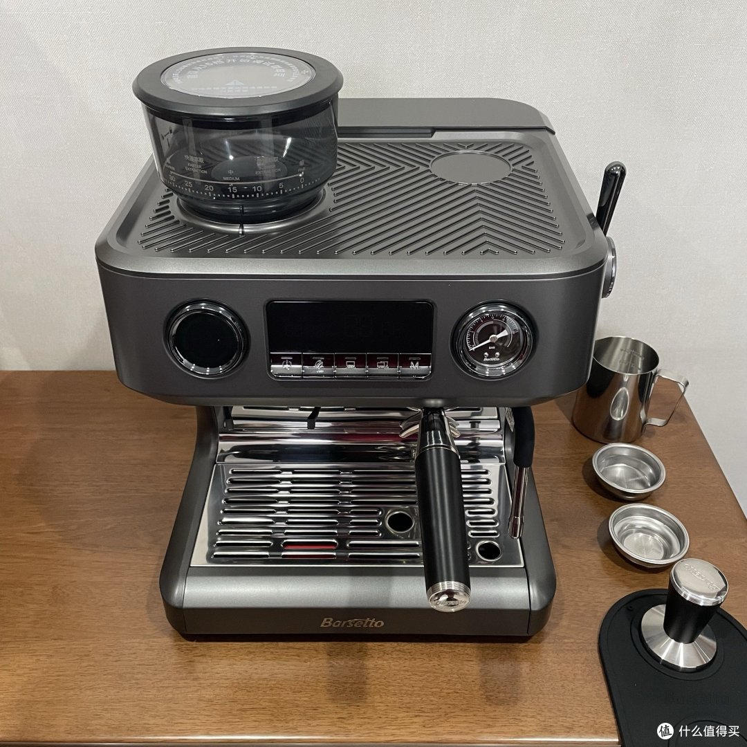 咖啡机实测！百胜图V1半自动家用意式研磨豆一体机：新手级操作，大师级作品