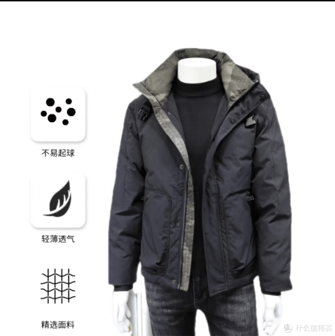 ANDSEEYOU潮牌 男士羽绒服冬季新款连帽撞色工装加厚保暖户外衣帅气外套百搭时尚男装
