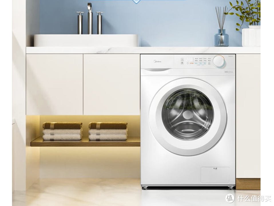 全自动 10 公斤美的滚筒洗衣机，让你的家庭洗衣更加便捷！