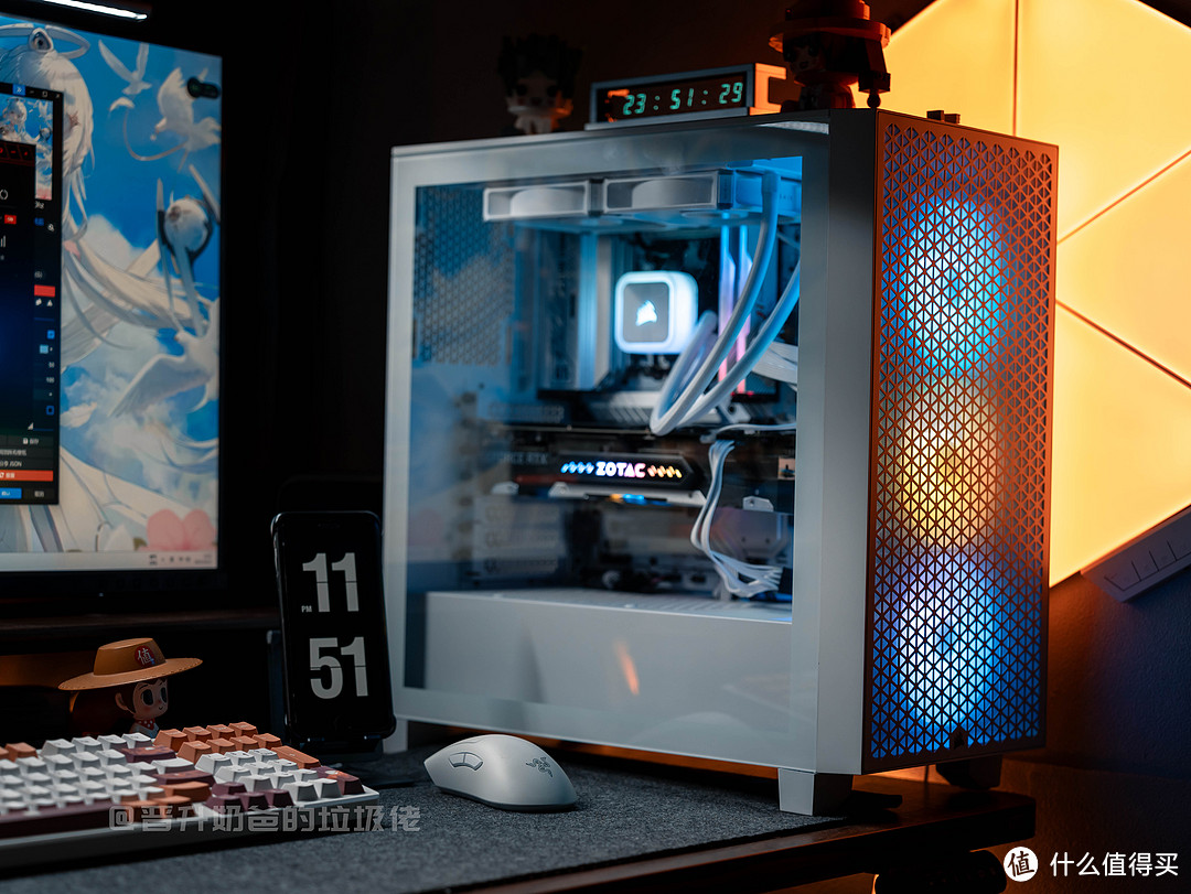 买风扇机箱半买半送,贼船白色主题装机,七彩虹B650+索泰RTX4060Ti+海盗船3000D